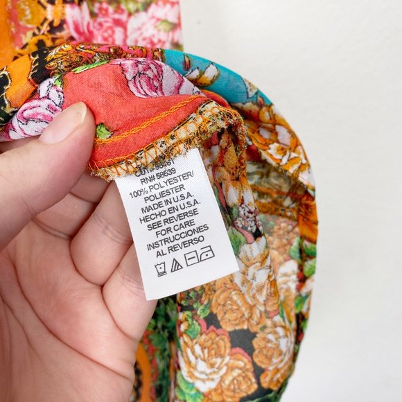 Kut From The Kloth Floral Patchwork Draped Tank L - Picture 6 of 7